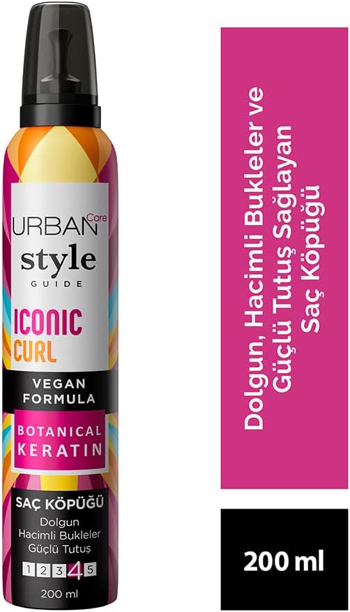 URBAN Care Style Guide Iconic Curl Hacimli Bukleler Sağlayan Saç Köpüğü - Güçlü Tutuş 200 ml - Vegan