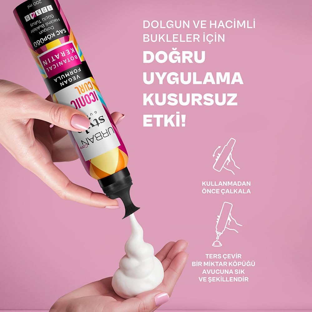 URBAN Care Style Guide Iconic Curl Hacimli Bukleler Sağlayan Saç Köpüğü - Güçlü Tutuş 200 ml - Vegan